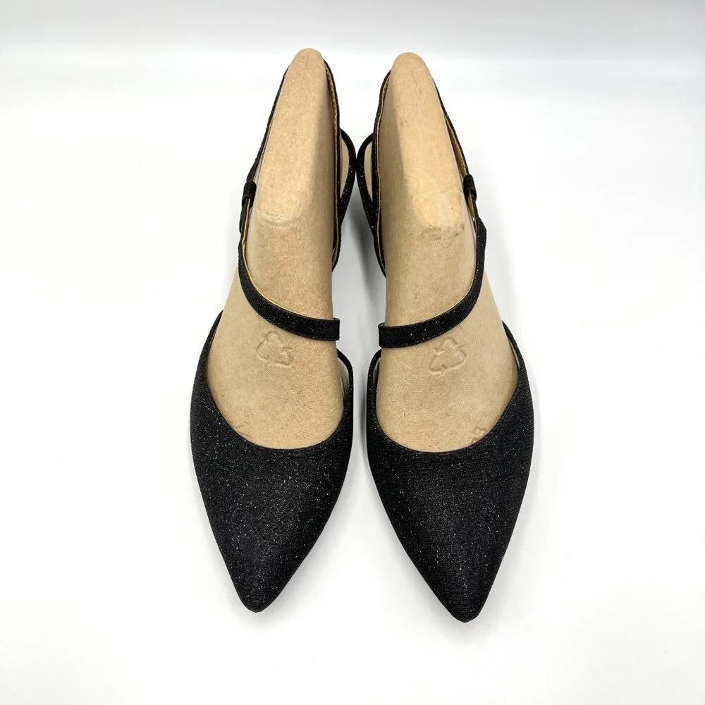 Life Stride Womens Size 9 Minimalist‎ Black Low Heel Pointed Toe Heels Shoes